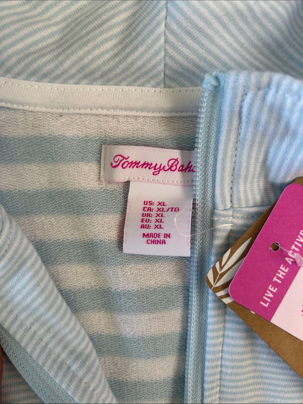 Tommy Bahama Light Blue & White Striped Long-Sleeve Quarter-Zip two piece set - Picture 4 of 6
